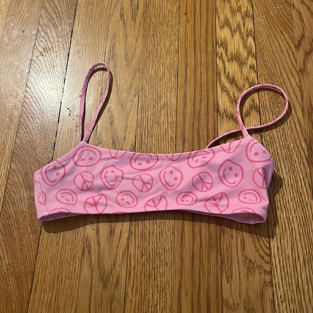 Smiley pink bikini top